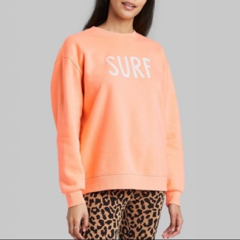 NWT Orange “Surf” Large Sweatshirt By Wild Fable